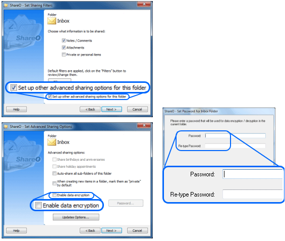 Password encryption of communication data for improved security