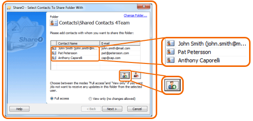 Share Microsoft Outlook Contacts with multiple users